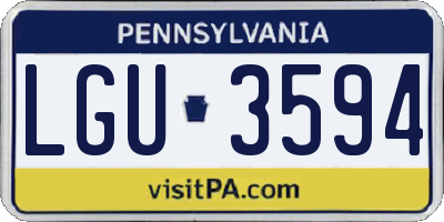 PA license plate LGU3594