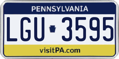 PA license plate LGU3595