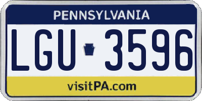 PA license plate LGU3596