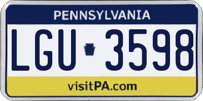 PA license plate LGU3598