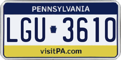 PA license plate LGU3610