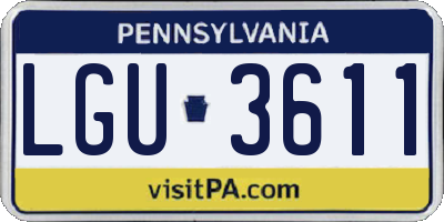 PA license plate LGU3611