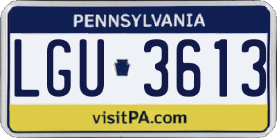 PA license plate LGU3613