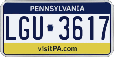 PA license plate LGU3617