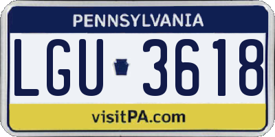 PA license plate LGU3618