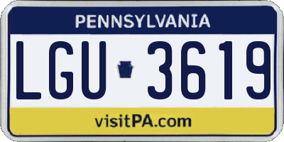 PA license plate LGU3619