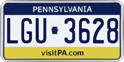 PA license plate LGU3628