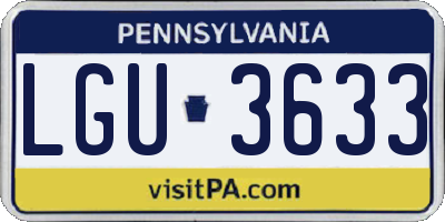 PA license plate LGU3633