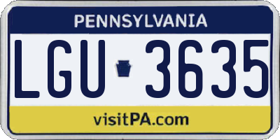 PA license plate LGU3635