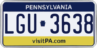 PA license plate LGU3638