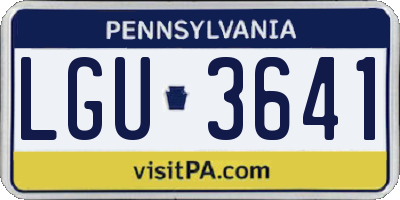 PA license plate LGU3641