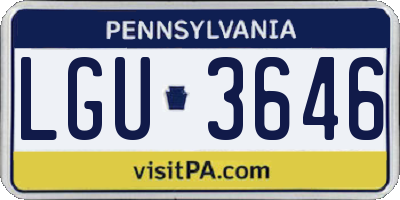 PA license plate LGU3646