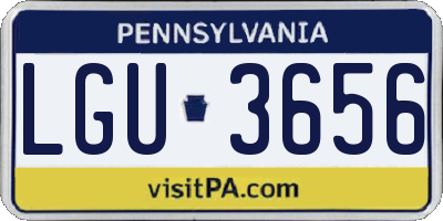 PA license plate LGU3656