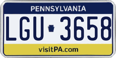 PA license plate LGU3658