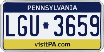 PA license plate LGU3659