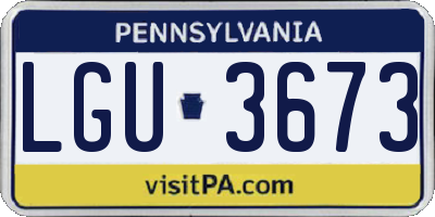 PA license plate LGU3673