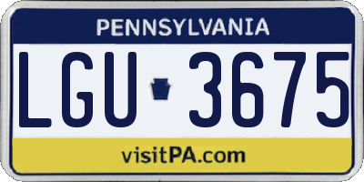 PA license plate LGU3675