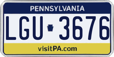 PA license plate LGU3676