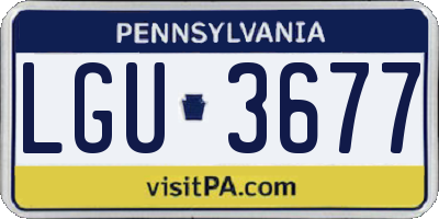 PA license plate LGU3677