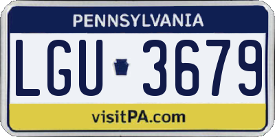 PA license plate LGU3679