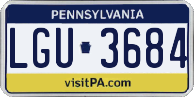 PA license plate LGU3684