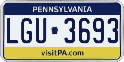 PA license plate LGU3693