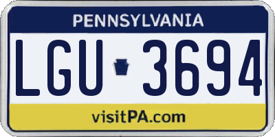PA license plate LGU3694