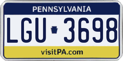 PA license plate LGU3698