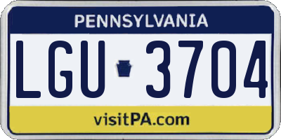 PA license plate LGU3704