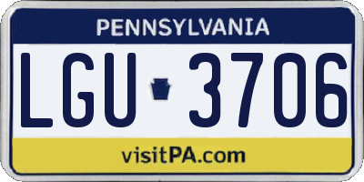 PA license plate LGU3706