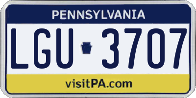 PA license plate LGU3707