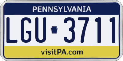 PA license plate LGU3711