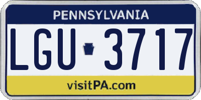 PA license plate LGU3717