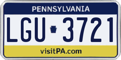 PA license plate LGU3721