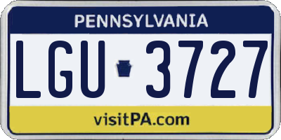 PA license plate LGU3727