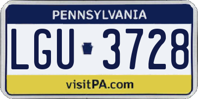 PA license plate LGU3728