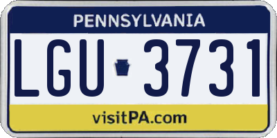 PA license plate LGU3731