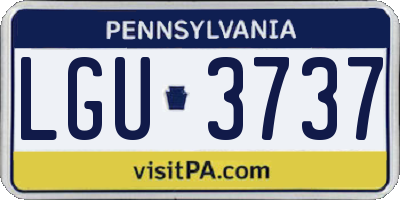 PA license plate LGU3737