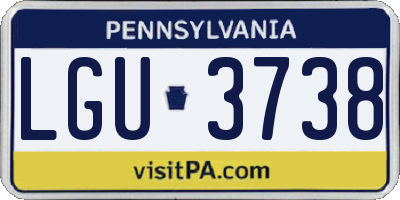 PA license plate LGU3738