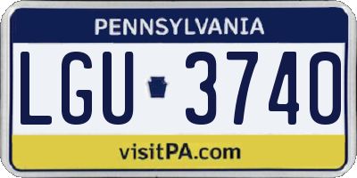 PA license plate LGU3740