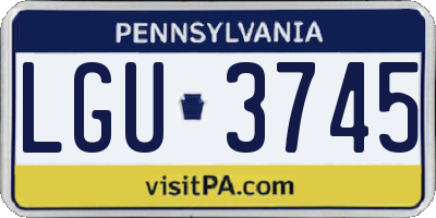 PA license plate LGU3745