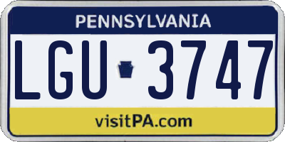 PA license plate LGU3747