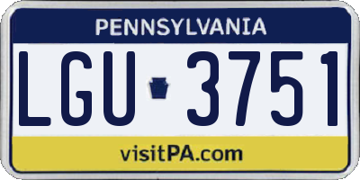 PA license plate LGU3751