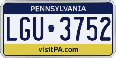 PA license plate LGU3752