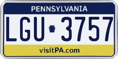 PA license plate LGU3757