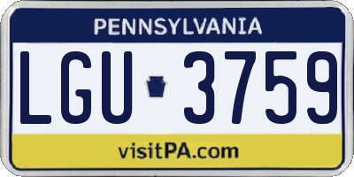 PA license plate LGU3759