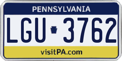 PA license plate LGU3762