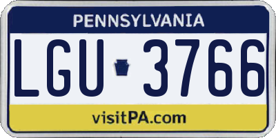 PA license plate LGU3766