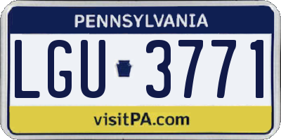 PA license plate LGU3771