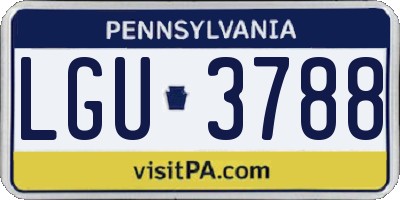 PA license plate LGU3788